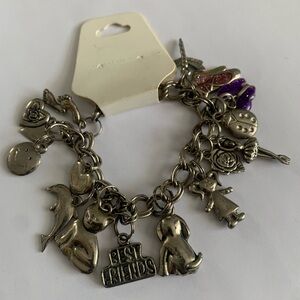 Vintage Silver-Tone Charms Bracelet “Best Friends “